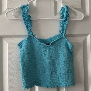 3/$12 Smocked blue tank top